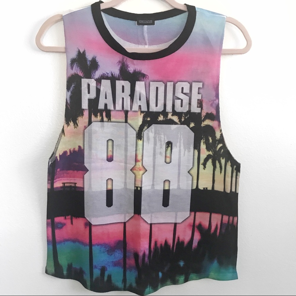 Love Culture Paradise Muscle Tank Top Size Small